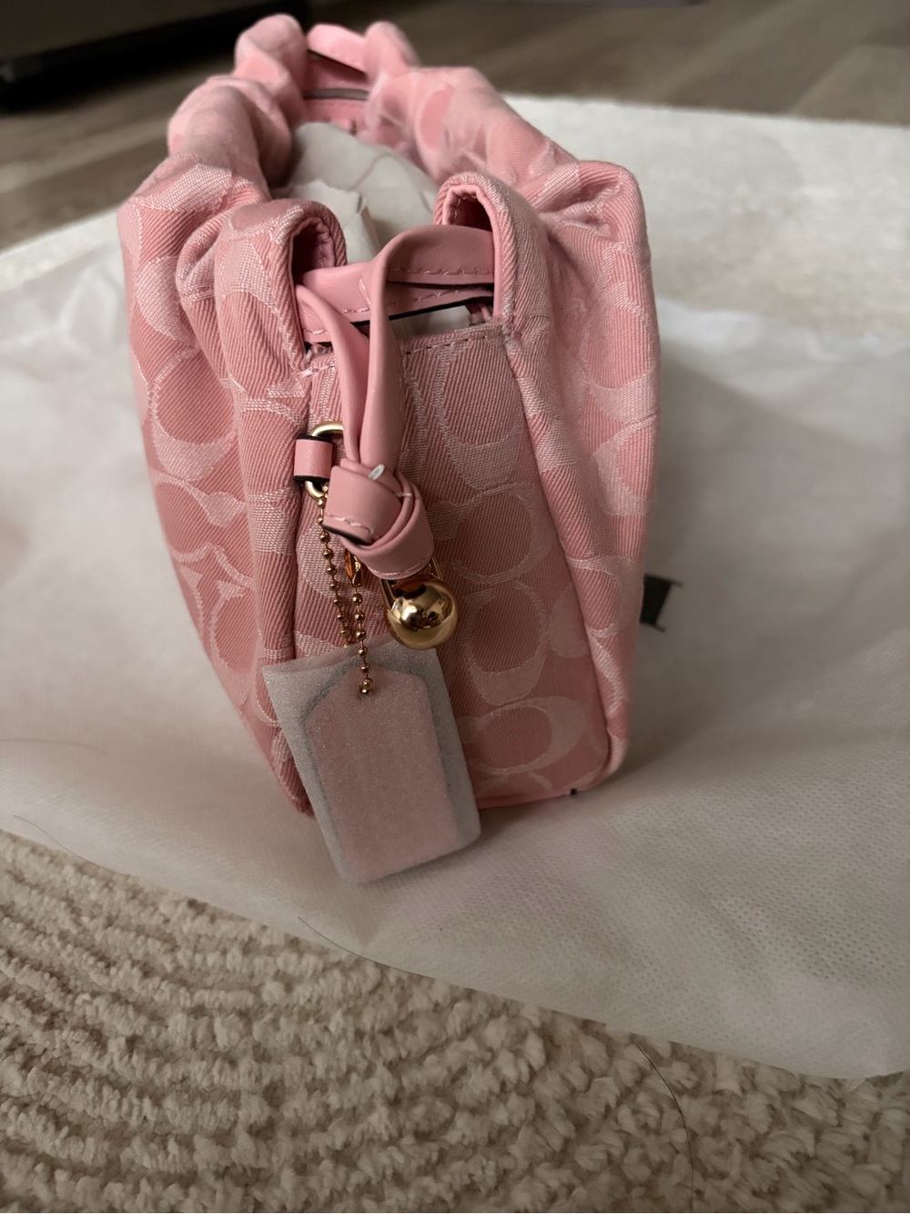 Coach Faye Pink Signature Jacquard Crossbody Bag - Picture 3 of 5